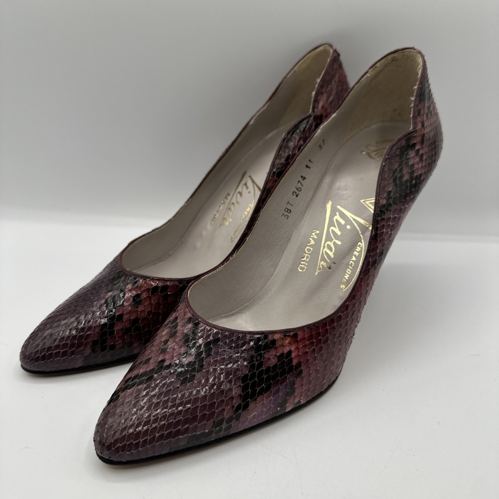 Lucalsax Para Cale Creaciones Vivar Madrid Exotic Style Textured Leather Pump 37